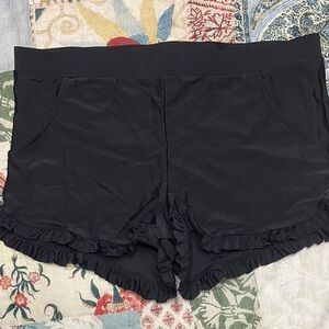 Black Ruffle Swim Shorts